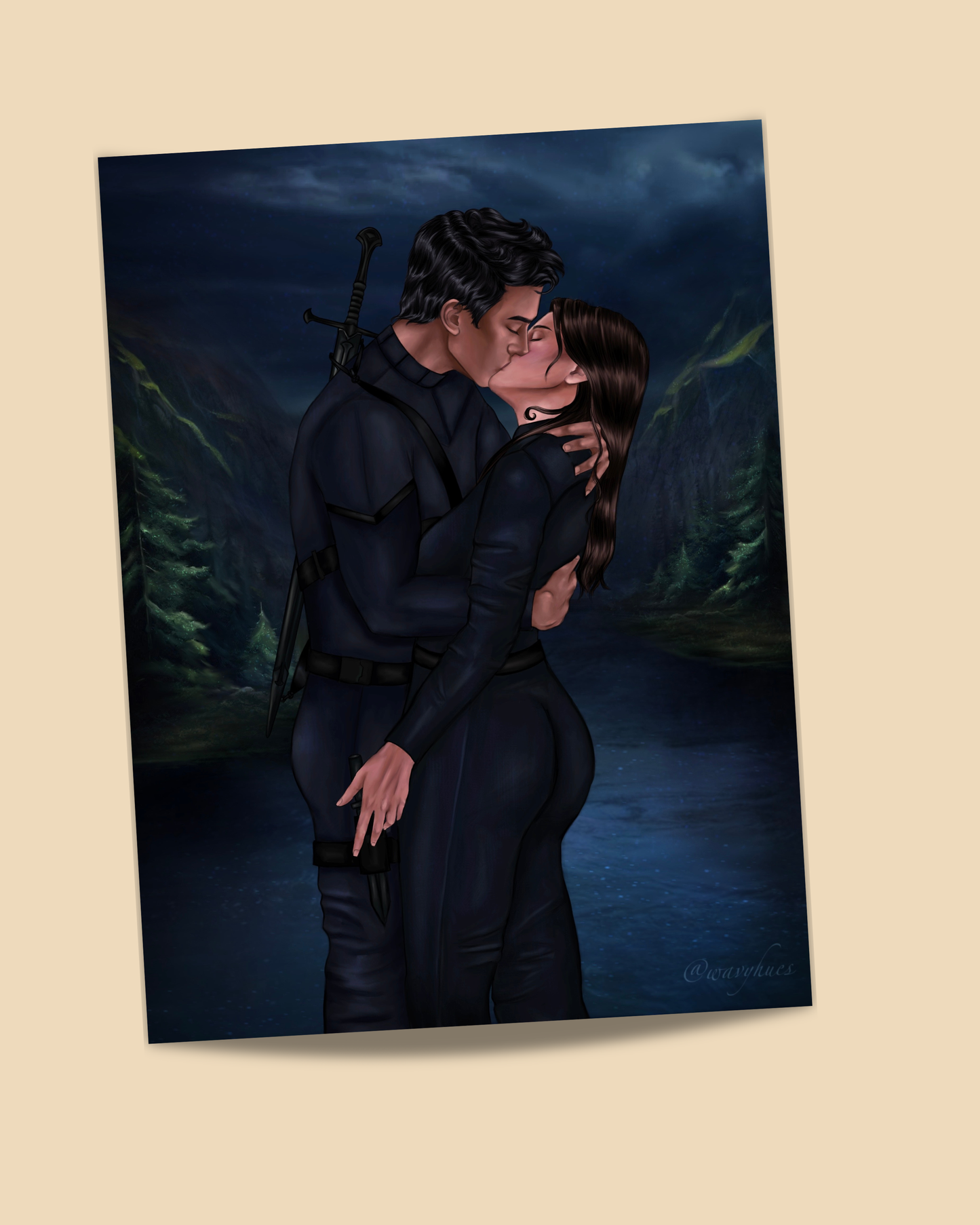 Bridger + Vega kiss character art